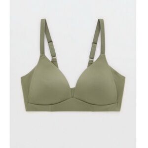 Aerie - Sunnie Lurex Strap Wireless Lightly Lined Bra - Olive - 34C